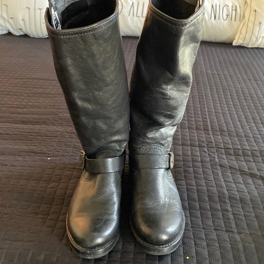 Frye black leather boots